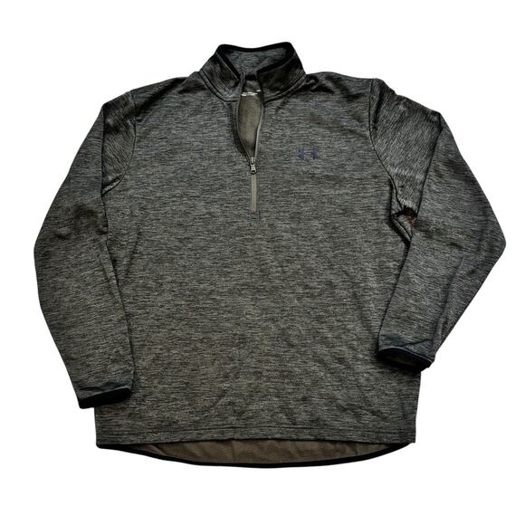 Bundle (2) Under Armour 1/4 Zip Loose Fit Heathered Gray & Green Men's Large - Picture 2 of 7